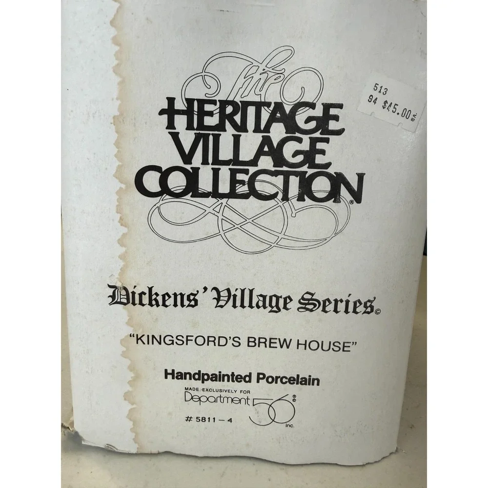 Department 56 Dickens Village Kingsford's Brew House Porcelain Building 5811-4